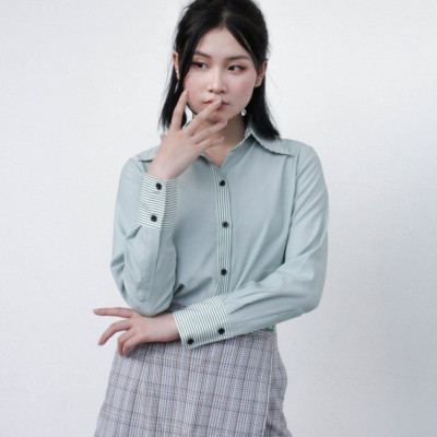 Chân váy vạt đắp xếp ly caro