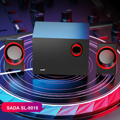 Loa máy tính để bàn SADA SL-8018  siêu trầm 3,5mm,có dây USB,hỗ trợ 25Hz-20kHz cho gia đình