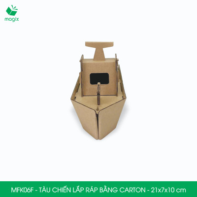 MFK06F - Tàu chiến carton - 21x7x10 cm - Đồ chơi lắp ráp mô hình từ bìa carton cứng cao cấp
