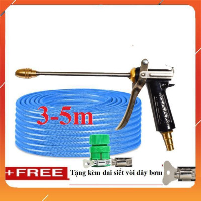 ️Evoucher Bộ dây vòi xịt nước rửa xe, tưới cây , tăng áp 3 lần, loại 3m, 5m 206318Kđầu đồng, đai,nối nhựa+  đai