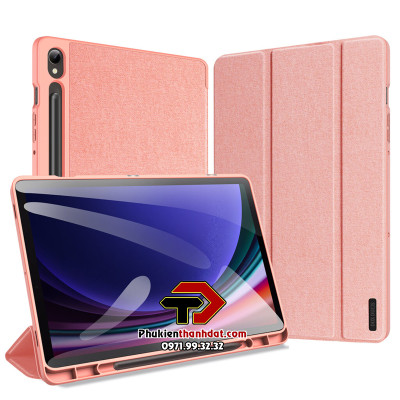 Bao da dành cho SamSung Galaxy Tab S9 FE chính hãng Dux Ducis Domo chống sốc, có khay đựng bút - Hàng chính hãng 
