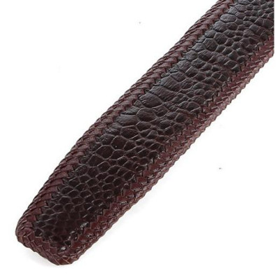 Dây nịt nam da đà điểu Huy Hoàng đan viền bản lớn màu nâu đất HC4462