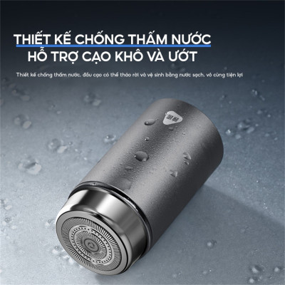 Máy cạo râu mini Enchen Z3 - Lưỡi dao 3 vòng tự mài, chống kẹt râu, pin dùng đến 3 tháng - Hàng chính hãng