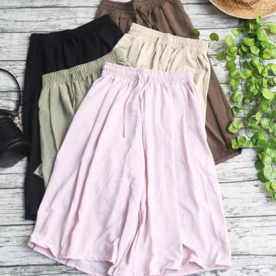 Quần lửng nữ Ống rộng, chất liệu mềm mịn mát,Quần kiểu nữ giả váy form rộng, dưới 55kg, Nesa Shop