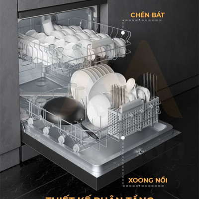 Máy Rửa Chén Bát Xiaomi Mijia S1 15 Bộ – Khử Trùng 99,9% Cảm Biến Thông Minh Tiêu Thụ Nước Ít Hơn 85% Rửa Tay, Kết Nối App Xiaomi - Hàng Nhập Khẩu