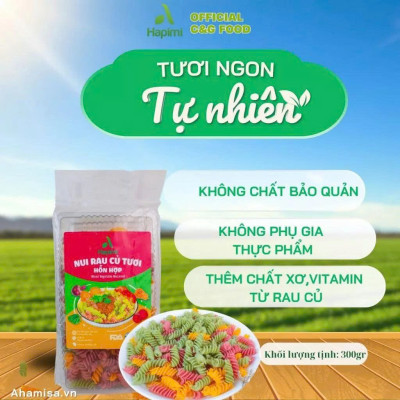 Nui Rau Củ Tươi Hỗn Hợp Hapimi 300g - Thực Phẩm Bổ Sung Dinh Dưỡng Cho Cả Gia Đình, Người Ăn Chay, Ăn Kiêng, Giảm Cân, Thực Dưỡng, Eat Clean, Healthy