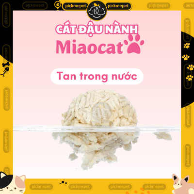 Cát Vệ Sinh Đậu Nành Hạt Nhuyễn Dùng Cho Máy Vệ Sinh MIAO NATURAL TOFU 6L Xả bồn cầu (Miaocat)