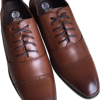 Giày tây nam tăng chiều cao Trường Hải cao 6.5cm da bò thật không bong tróc đế cao su không trơn GTN077