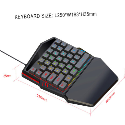 Bàn phím Màng một tay HXSJ 35 phím với đèn nền tiện dụng và Chống bóng