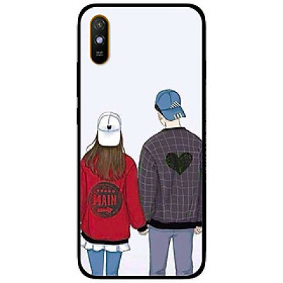 Ốp lưng dành cho Xiaomi Redmi 9A mẫu Cặp Đôi Mũ Trắng Xanh