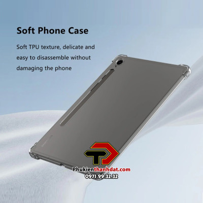 Ốp lưng cho SamSung Galaxy Tab S9 FE trong suốt chống sốc chính hãng GreenCase - Hàng chính hãng
