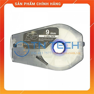 Nhãn in CANON PT-1109W - Chữ đen nền trắng 9MM x 30M - Dùng cho máy in ống CANON [Hàng nhập khẩu]