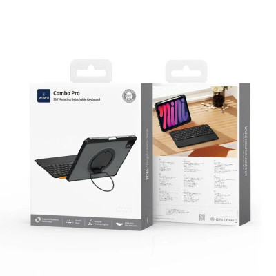Bao Da Bàn Phím WIWU Combo Pro 3in1 MK-007 Keyboard cho IPad Gen 11 A16 ,10 2022,pro 11 inch M4, Air 4,5,6 M2 2024 - Hàng chính hãng