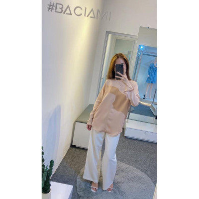 Baciami-Áo Lụa Tay Dài Phôm Suông