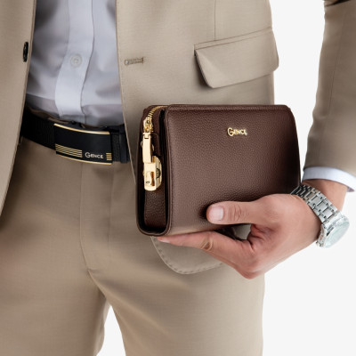 Ví Da Cầm Tay Nam Gence khóa số RB07 ví cầm tay nam gence ví da nam cầm tay