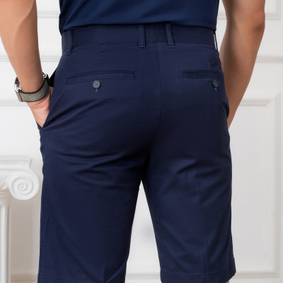 Quần short nam ALIGRO chất liệu kaki màu navy dáng basic trẻ trung năng động ALGQS1075