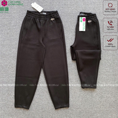 Quần baggy nữ Hiền Trần BOUTIQUE chất liệu mỳ nỉ mềm ấm đai chữ D mặc thu đông