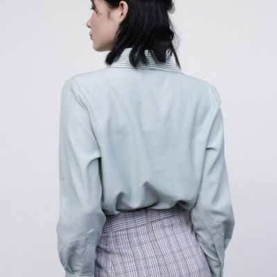 Chân váy vạt đắp xếp ly caro