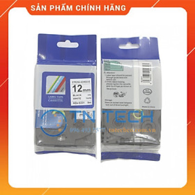 Nhãn In HZE-S231 - Đen nền trắng 12mm x 8m - Dùng cho máy in BROTHER - AIMO - PUTY [Hàng nhập khẩu]