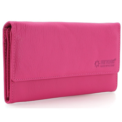 Bộ Ví nữ và Thắt lưng nữ Huy Hoàng da bò màu hồng HC3128-5132