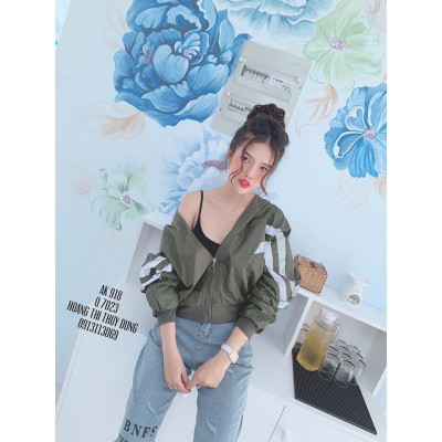  Áo khoác dù nữ 2 lớp cánh dơi sọc phối nón xitin - M193 + M193