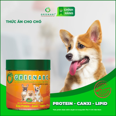 Thức ăn cho Chó GREENABC - Bột bổ sung đủ dinh dưỡng protein 44.9%, canxi 1.33%, lipid 20.1% giúp tiêu hóa tốt, tăng đề kháng, lông mượt - Hộp 200g
