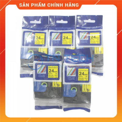 Nhãn In TNE-S661 - Đen nền vàng 36mm x 8m - Dùng cho máy in BROTHER - AIMO - PUTY [Hàng nhập khẩu]