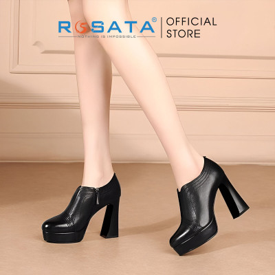 Boots thời trang nữ da lì viền chỉ nổi ROSATA RO607 - 9p - HÀNG VIỆT NAM - BKSTORE
