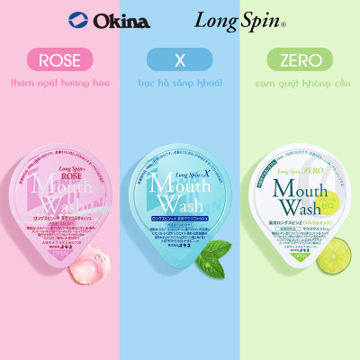 Nước súc miệng bỏ túi OKINA dòng LONG SPIN X Nhật Bản hương Bạc Hà – Hộp 100 hũ x 14ml