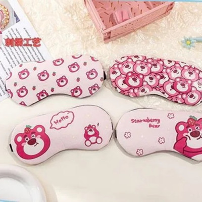 Bịt mắt ngủ họa tiết Gấu Dâu dễ thương cute kèm Gel Massage - HENRYSA