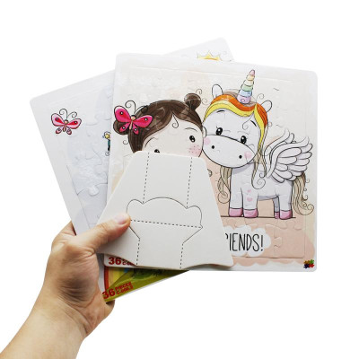 Bộ 2 Tranh Xếp Hình 36 Mảnh Để Bàn 23 x 23 cm - Minh Châu C2-006