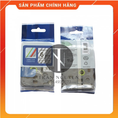 Nhãn In Brother Tz2-111 - Đen nền trong 6mm x 8m - Hàng nhập khẩu