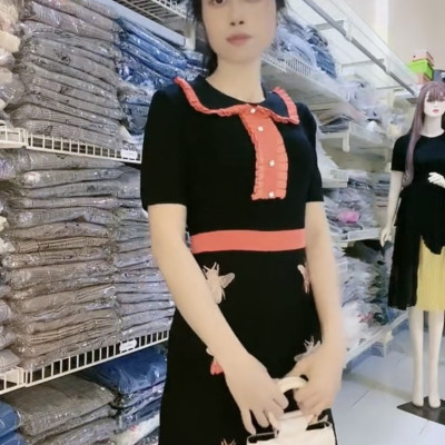 Đầm body dệt kim thêu chất lượng cao myqlothing.