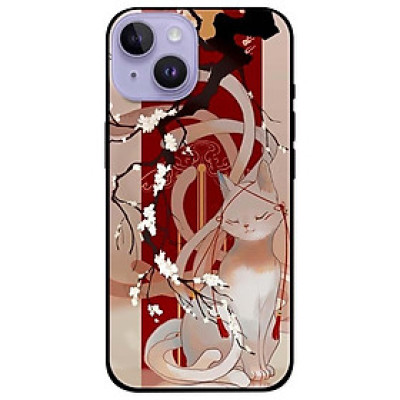 Ốp lưng dành cho Iphone 14 - Iphone 14 Plus - Iphone 14 Pro - Iphone 14 Pro Max - Mèo Cành Hoa Đàoo