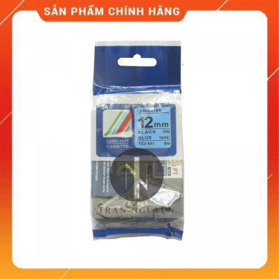 [Combo 5 Hộp] Nhãn In đa lớp Tz2-531 - Đen nền Dương 12mm x 8m - Hàng nhập khẩu