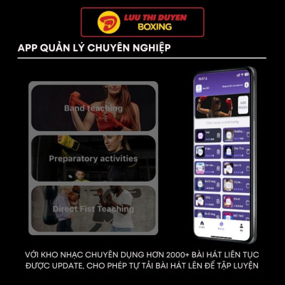Máy đấm boxing theo nhạc Lừu Thị Duyên Boxing - Cảm biến âm nhạc - Phiên bản LIFE STYLE