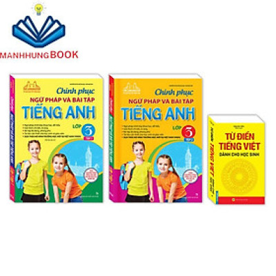 Sách - Combo 3c Chinh phục ngữ pháp và bài tập tiếng Anh lớp 3(t1+t2) ;Từ điển tiếng việt dành cho học sinh (khổ nhỏ)