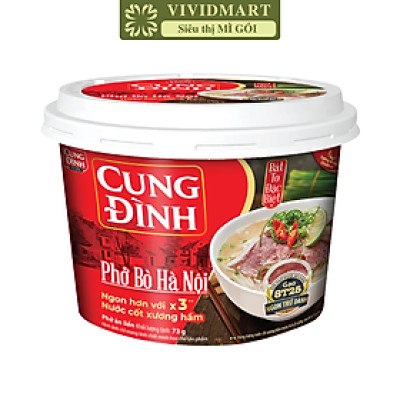 AFOTECH - Phở tô Cung Đình hương vị Phở bò Hà Nội, Phở bò Cung Đình tô, Phở bò Hà Nội Cung Đình ăn liền (73g/tô)