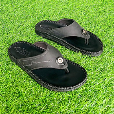 Dép nam xỏ ngón Trường Hải đế doctor cao 2.5cm da bò 2 màu đen, vàng XN135