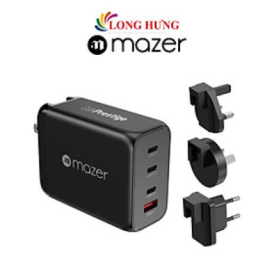 Cốc sạc Mazer Infinite.Boost SuperMINI GaN3 200W 3Type-C 1 USB M-GAN200W - Hàng chính hãng