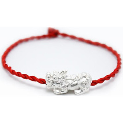 Vòng tay phong thủy mix tỳ hưu bạc 925 CD5 - BU vòng chỉ đỏ may mắn tỳ hưu vòng phong thủy cho nam và nữ