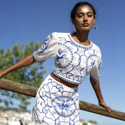 Áo Thêu Cotton Cao Cấp Luna Llena