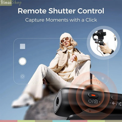 Hohem MIC-01 - Micro Cài Áo Không Dây 2.4GHz, Khử Tiếng Ồn DSP Sử Dụng Cho Điện Thoại, Pin 20 Giờ, Hỗ Trợ Thẻ Nhớ, Phạm Vi Thu 100m- Hàng chính hãng