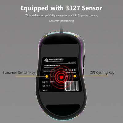 Chuột chơi game MAGIC-REFINER MG10 5000DPI điều chỉnh 6 nút có thể lập trình RGB Backlit USB