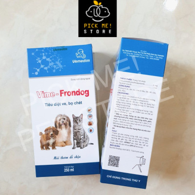 Vemedim Vime - Frondog 250ml | Xịt Ve Rận Bọ Chét Cho Chó Mèo, Sát | Diệt | Khử Khuẩn Chuồng Trại