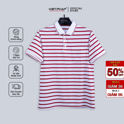 (SALE UP 70%) Áo Thun Dệt Cao Cấp VIỆT PHÁP/ Form Luxury- Chất liệu Cotton co giãn, thoáng mát 17181#