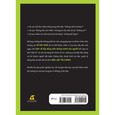 Sách - 200+ Bí Kíp Dùng Tiền Thông Minh Cho Người Trẻ - AZ Việt Nam