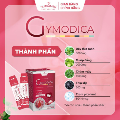 Gói uống Gymodica hỗ trợ ổn định chỉ số đường huyết cho người bị tiểu đường (20 gói) - Nutramed
