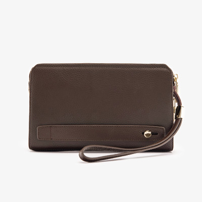 Clutch Nam Ví Cầm Tay GENCE RB07 Da Bò Khóa Số Cao Cấp Màu Nâu