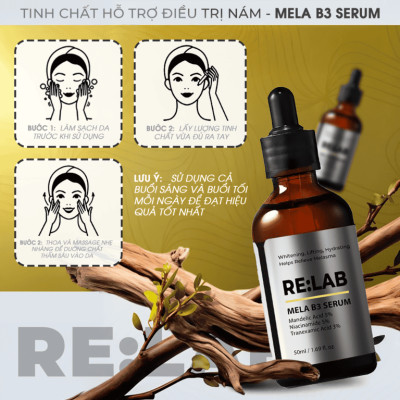 Serum RE:LAB Mela B3 Serum 50ml trắng da hỗ trợ giảm nám tàn nhang